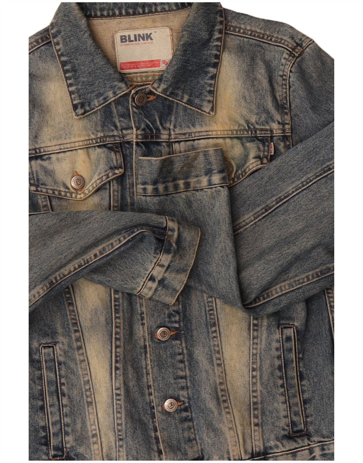 Blink Mens Denim Jacket UK 36 Small Blue Cotton