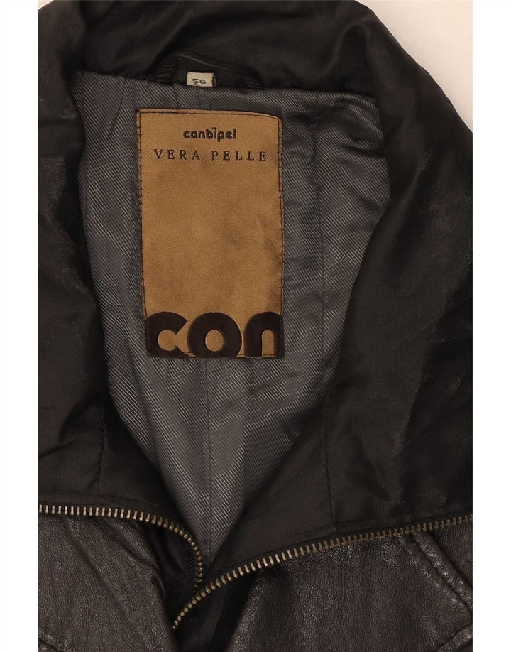 Conbipel Mens Leather Jacket IT 56 2XL Black
