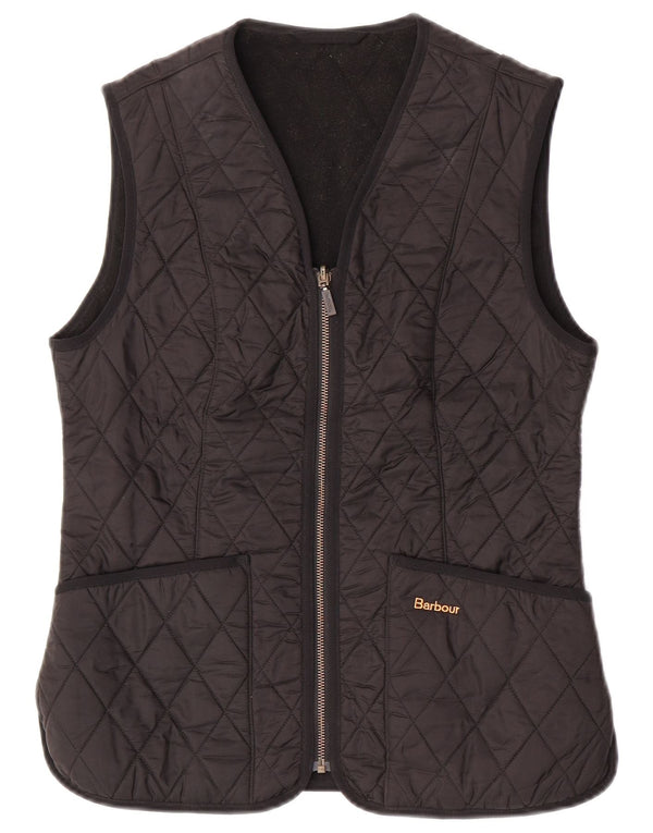 Barbour Womens Quilted Gilet UK 10 Small Black Polyamide