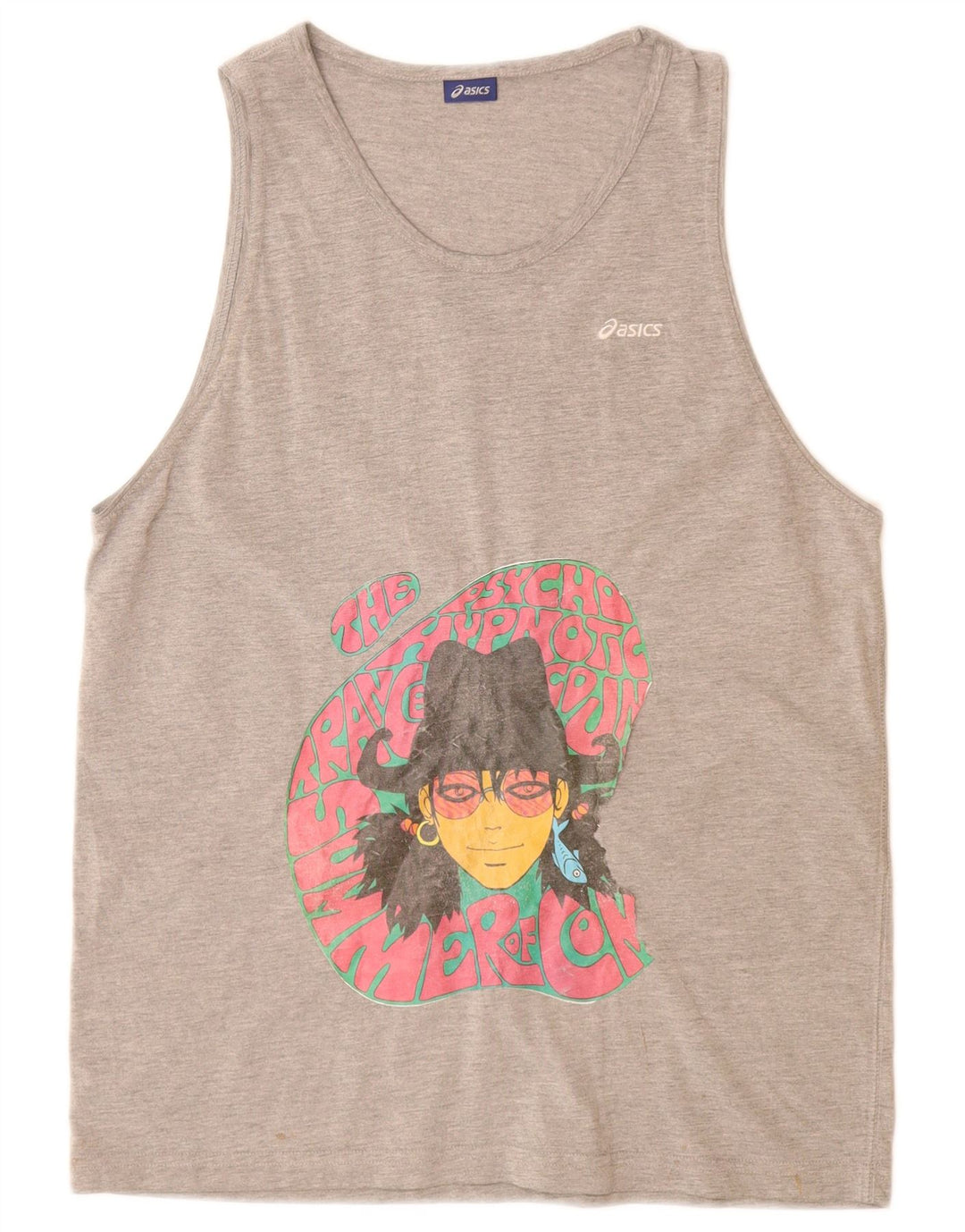 ASICS Girls Graphic Vest Top 15-16 Years XL Grey Flecked