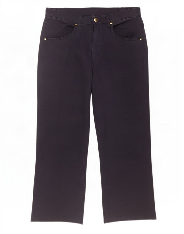 Marks & Spencer Womens Casual Trousers UK 10 Small W28 L26 Navy Blue