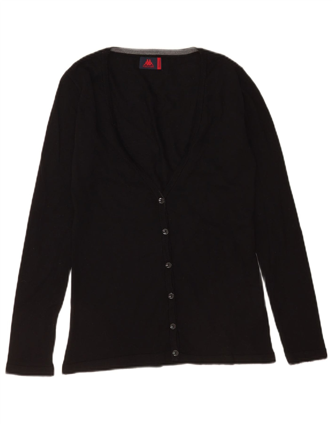 Kappa Womens Cardigan Sweater UK 6 XS Black Wool