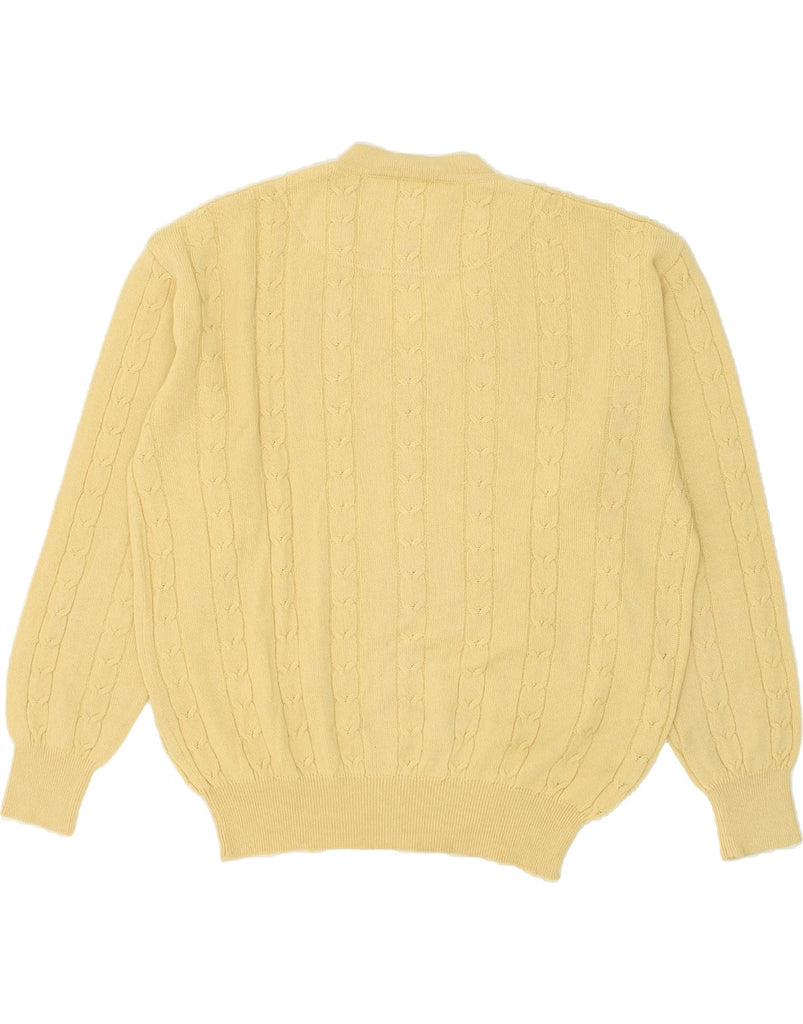 BARONI Mens V-Neck Jumper Sweater IT 50 Medium Yellow Wool | Vintage Baroni | Thrift | Second-Hand Baroni | Used Clothing | Messina Hembry 