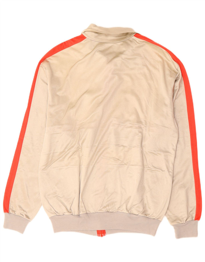 Vintage Mens Tracksuit Top Jacket Medium Grey Colourblock