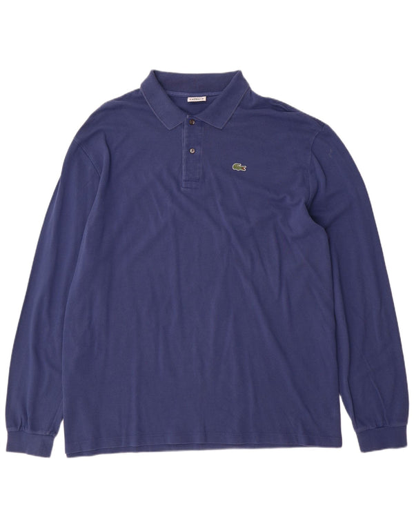 Lacoste Mens Long Sleeve Polo Shirt Size 9 4XL Navy Blue Cotton