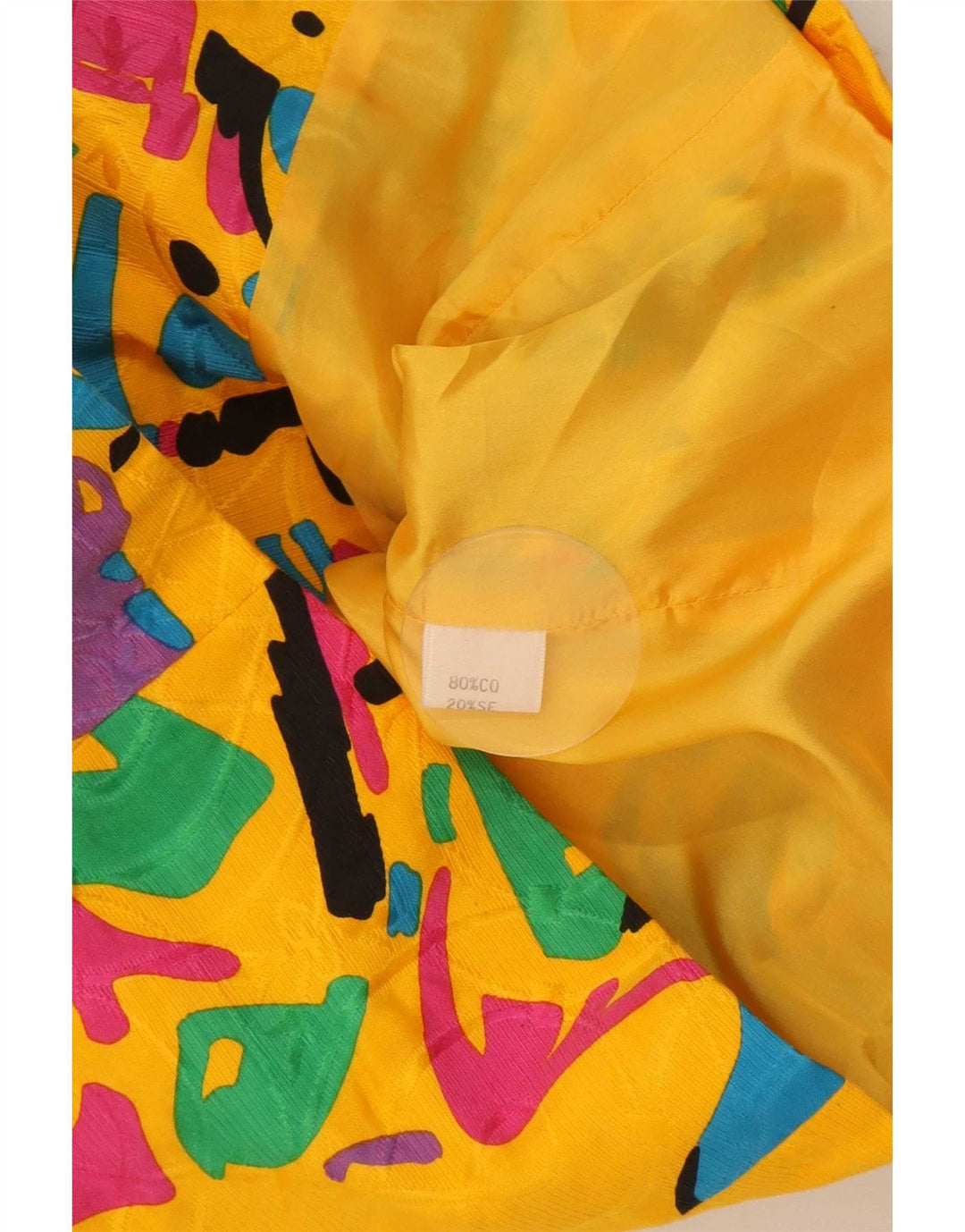 Vintage Womens Abstract Pattern Blazer Jacket IT 44 Medium Yellow
