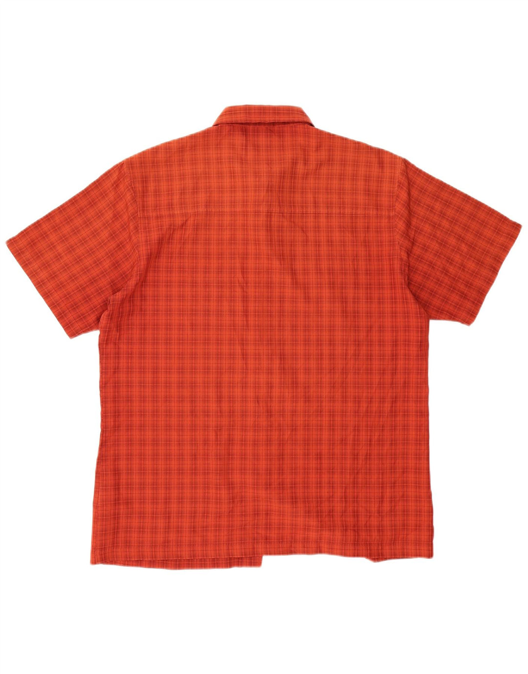 JACK WOLFSKIN Mens Short Sleeve Shirt UK 40/42 Large Red Check Polyester