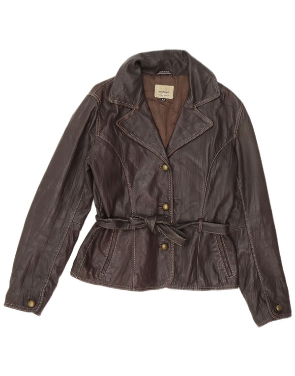 CONBIPEL Womens Leather Jacket IT 42 Medium Brown Leather