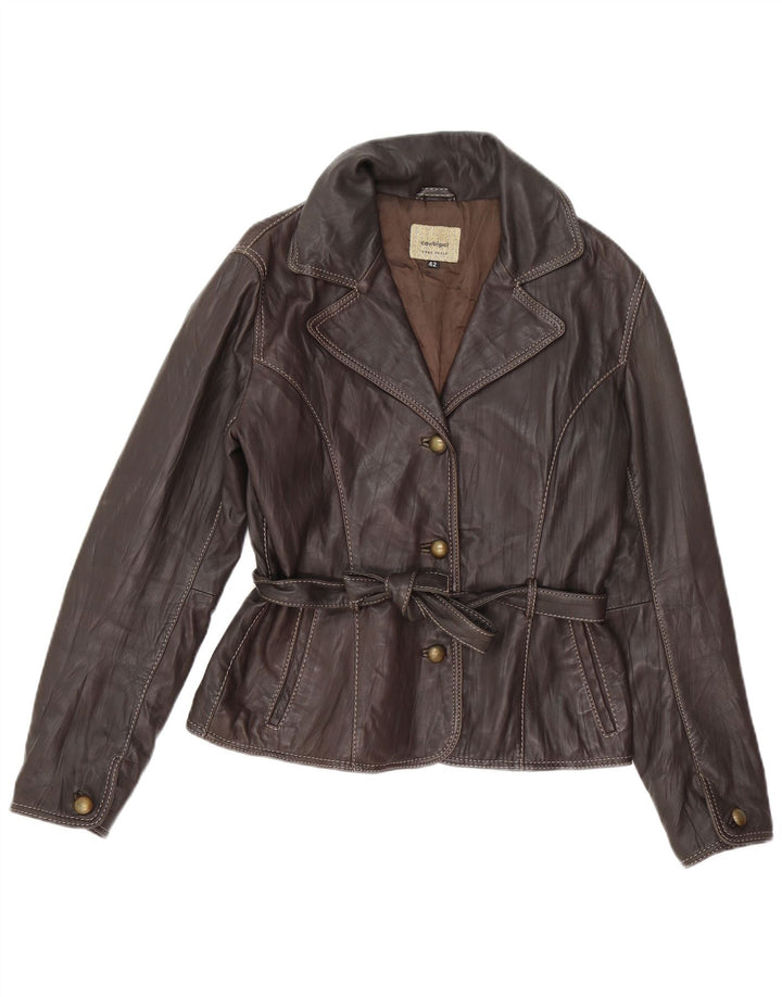 CONBIPEL Womens Leather Jacket IT 42 Medium Brown Leather