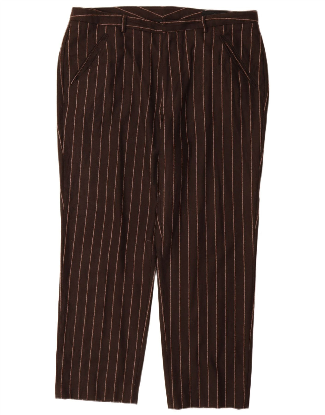 VERSACE Womens Versus Casual Trousers IT 52 2XL W38 L29 Brown Striped