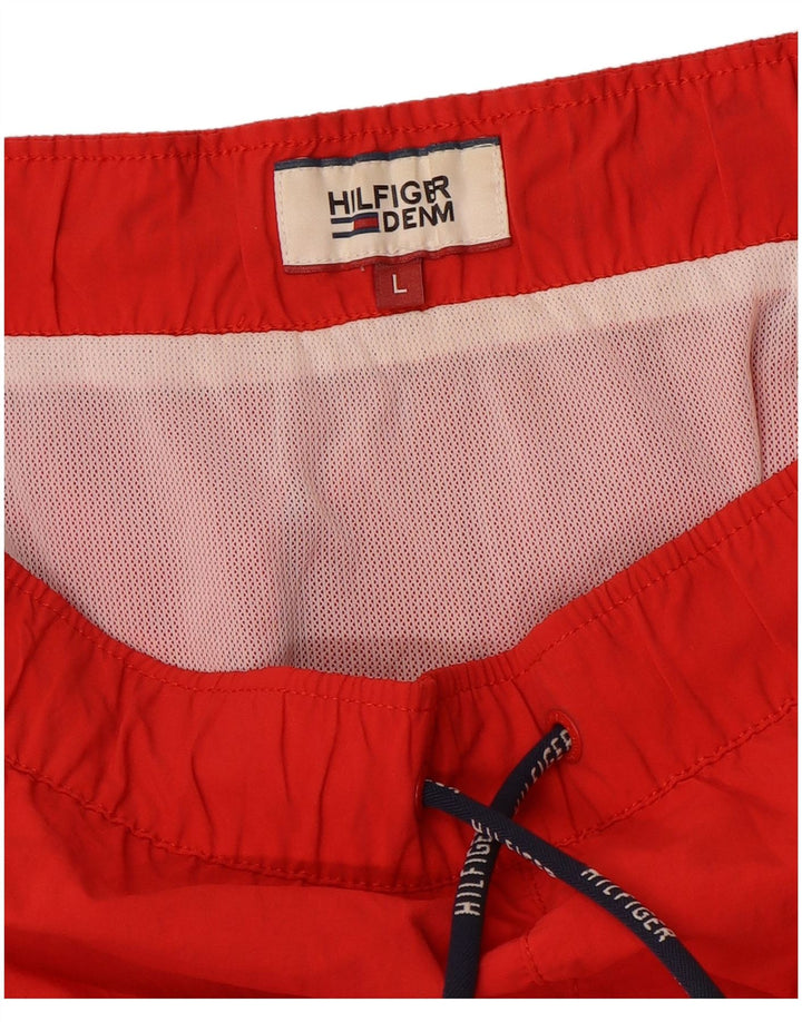 Tommy Hilfiger Mens Graphic Swimming Shorts Large Red