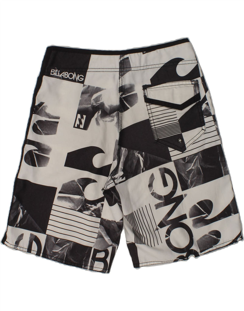 BILLABONG Boys Graphic Swimming Shorts 9-10 Years Grey Polyester | Vintage Billabong | Thrift | Second-Hand Billabong | Used Clothing | Messina Hembry 