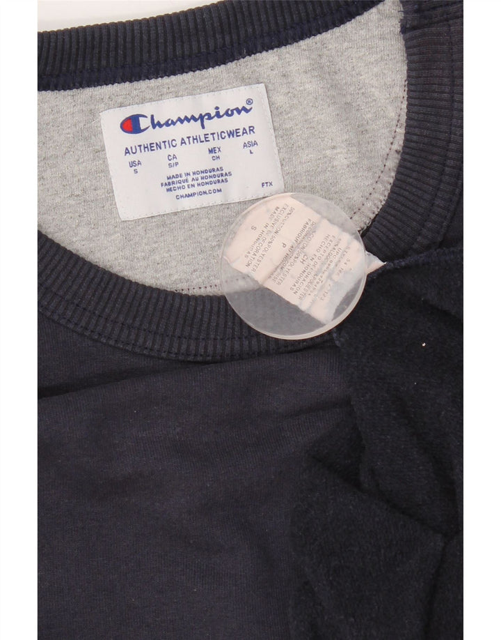 Champion Mens Sweatshirt Jumper Small Navy Blue Cotton