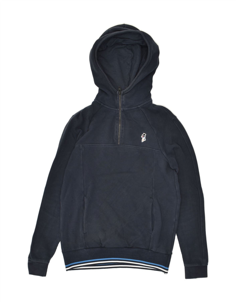 JACK WILLS Mens Zip Neck Hoodie Jumper XS Navy Blue Cotton | Vintage Jack Wills | Thrift | Second-Hand Jack Wills | Used Clothing | Messina Hembry 