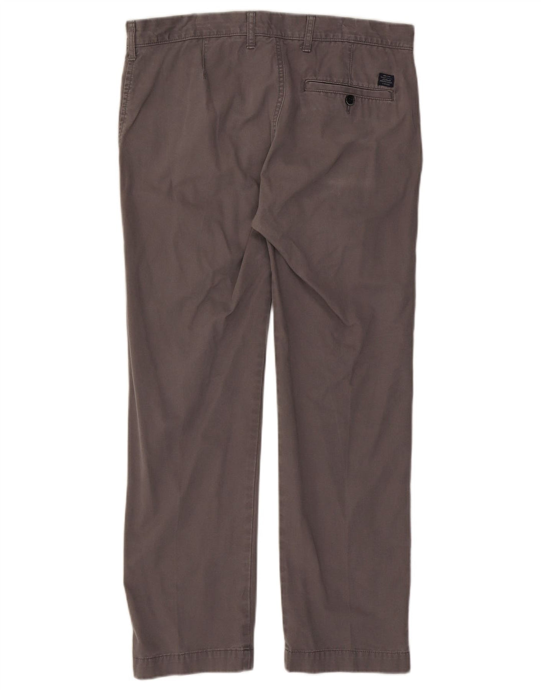 Marks & Spencer Mens Straight Chino Trousers W34 L29 Grey Cotton