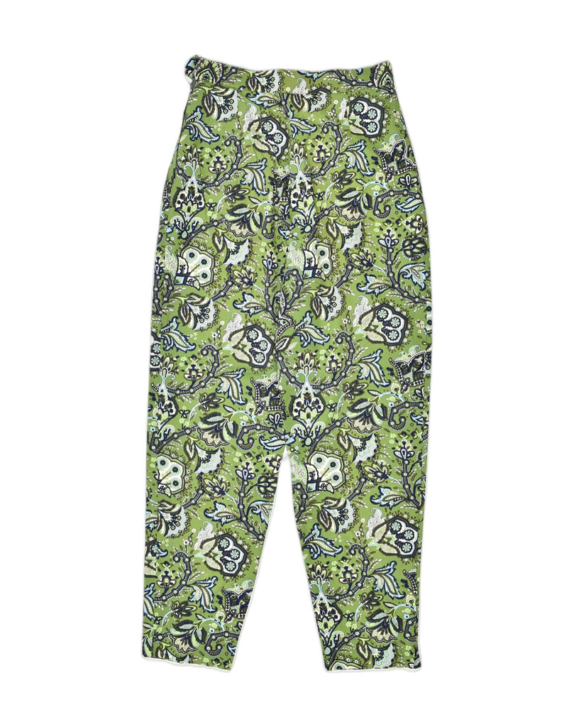 MAX & CO. Womens Tapered Casual Trousers IT 42 Medium W26 L28 Green Floral | Vintage | Thrift | Second-Hand | Used Clothing | Messina Hembry 