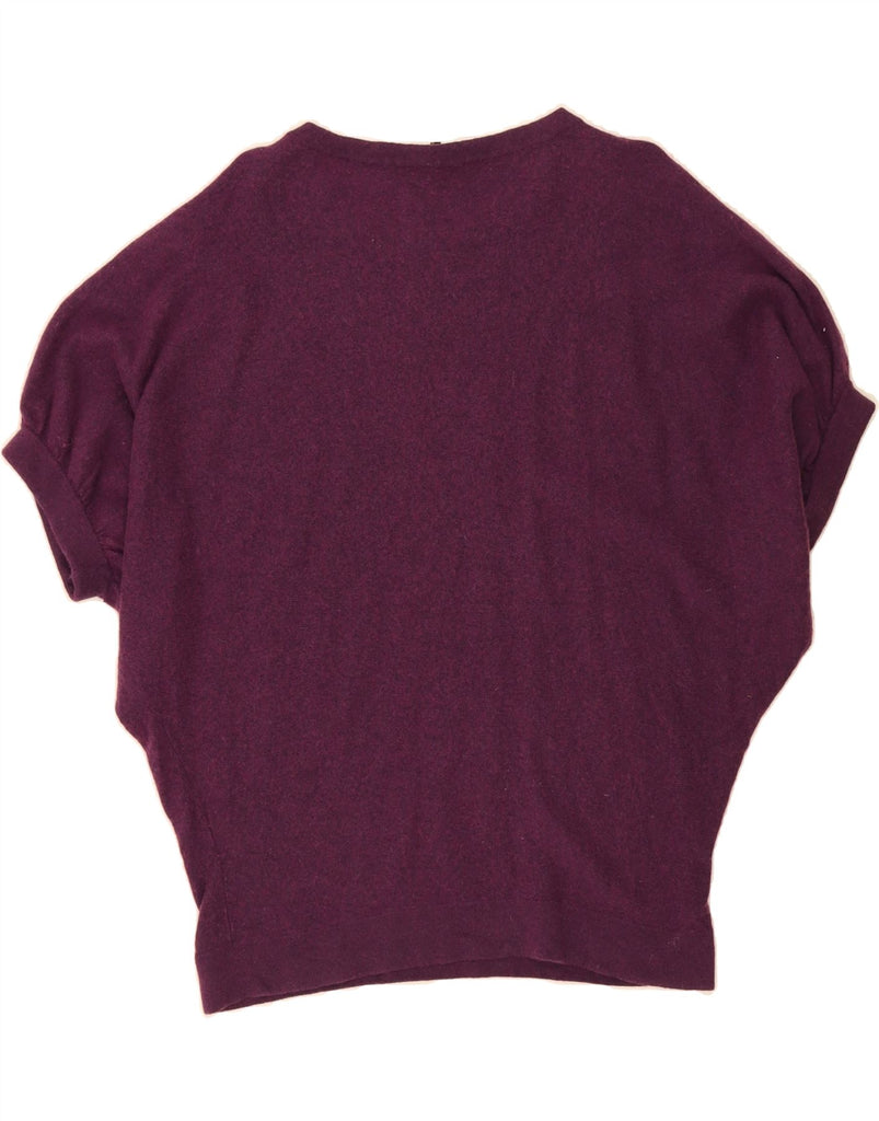 JAEGER Womens Oversized Crew Neck Jumper Sweater UK 14 Medium Purple Vintage Jaeger and Second-Hand Jaeger from Messina Hembry 