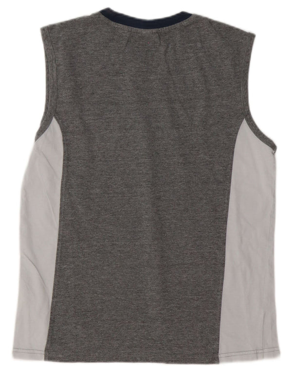 Arena Mens Vest Top Small Grey Colourblock Cotton