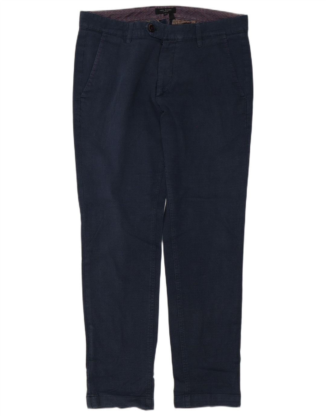 Ted Baker Mens Slim Suit Trousers W34 L32 Navy Blue Cotton