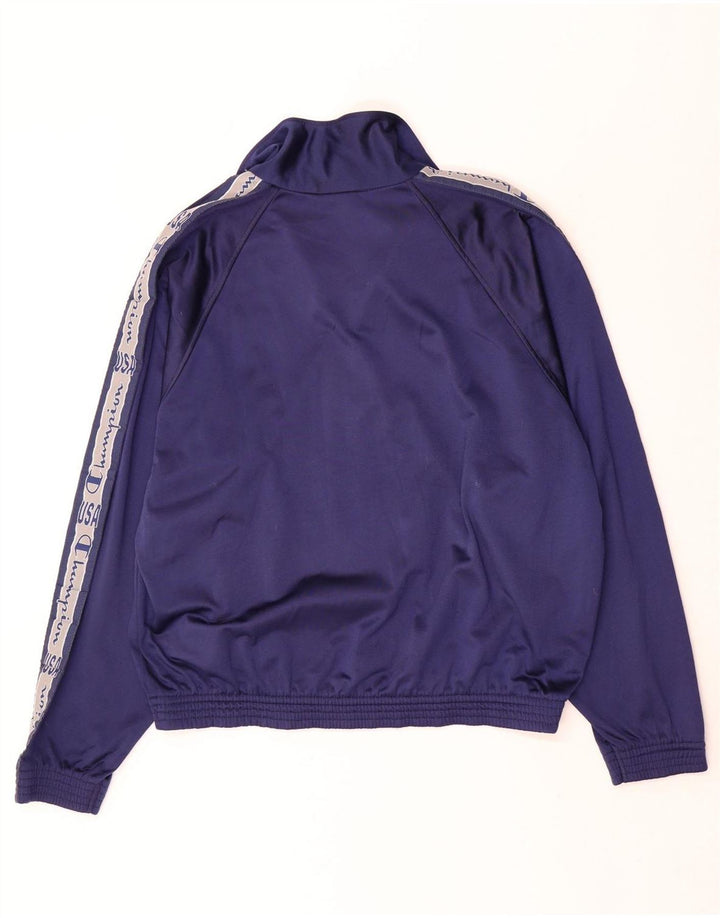 Champion Mens Graphic Tracksuit Top Jacket Medium Navy Blue Colourblock