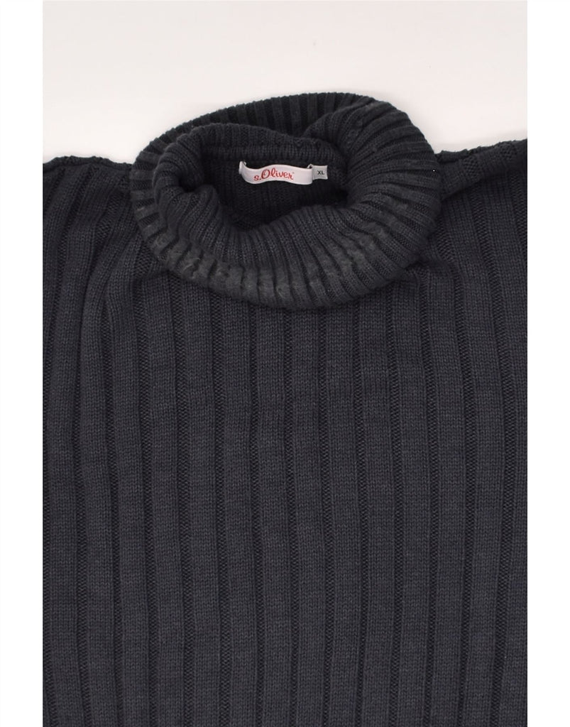 S.OLIVER Mens Roll Neck Jumper Sweater XL Navy Blue Cotton | Vintage S.Oliver | Thrift | Second-Hand S.Oliver | Used Clothing | Messina Hembry 