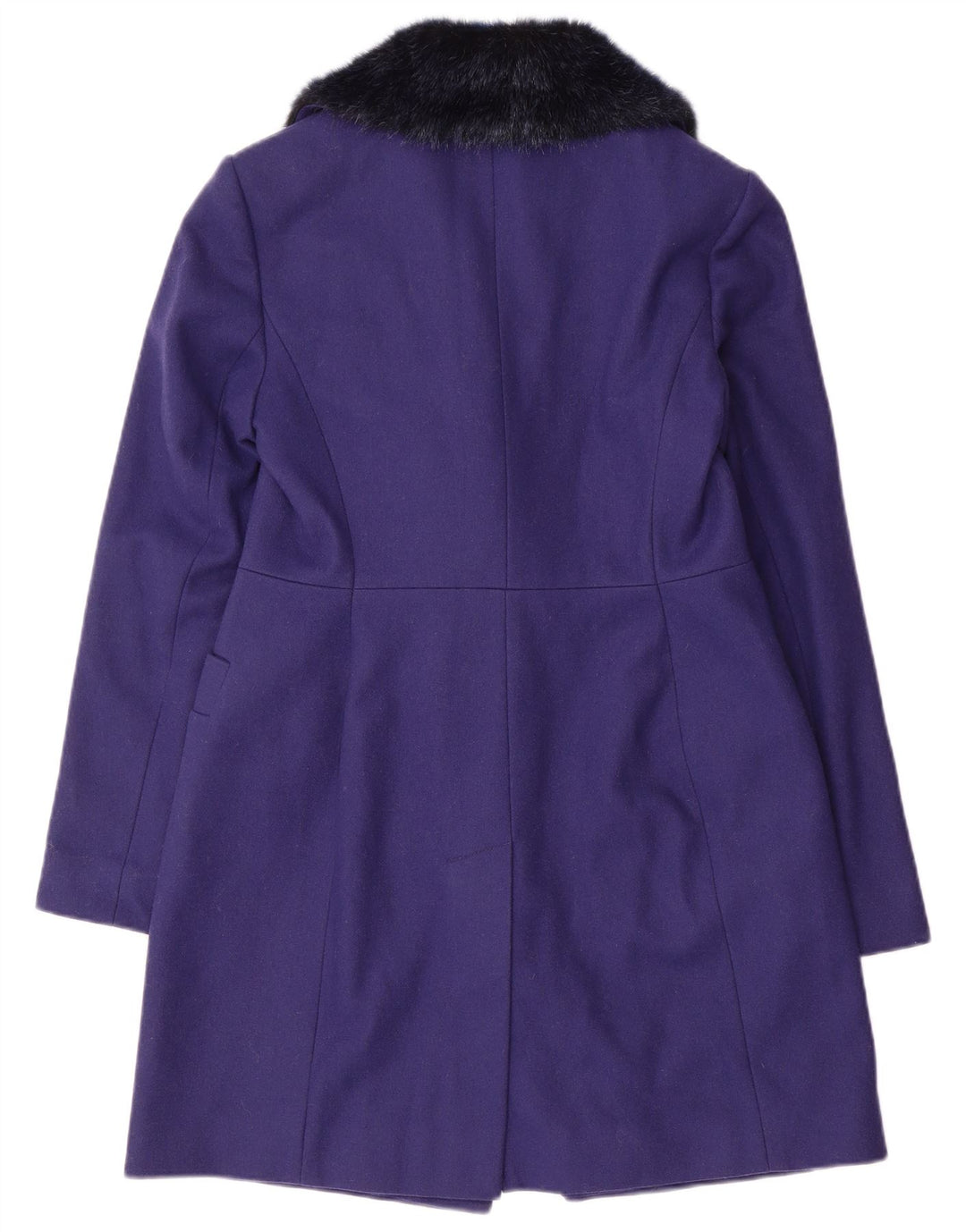 French Connection Womens Double Breasted Coat UK 10 Small Purple Wool