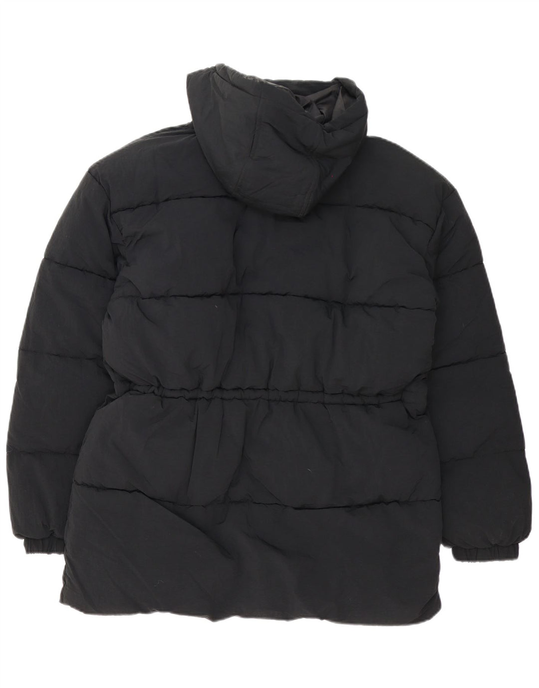 Topshop Womens Hooded Oversized Padded Jacket UK 8 Small Black Polyester