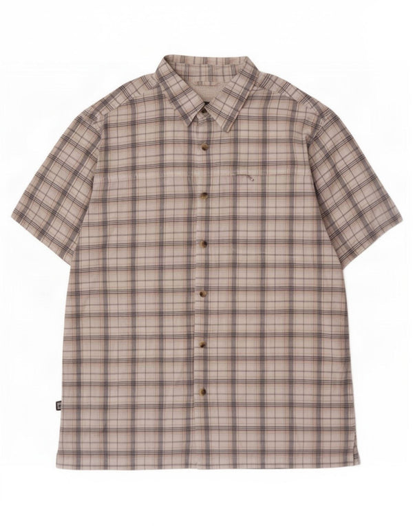 Mountain Warehouse Mens Short Sleeve Shirt Medium White Check Cotton
