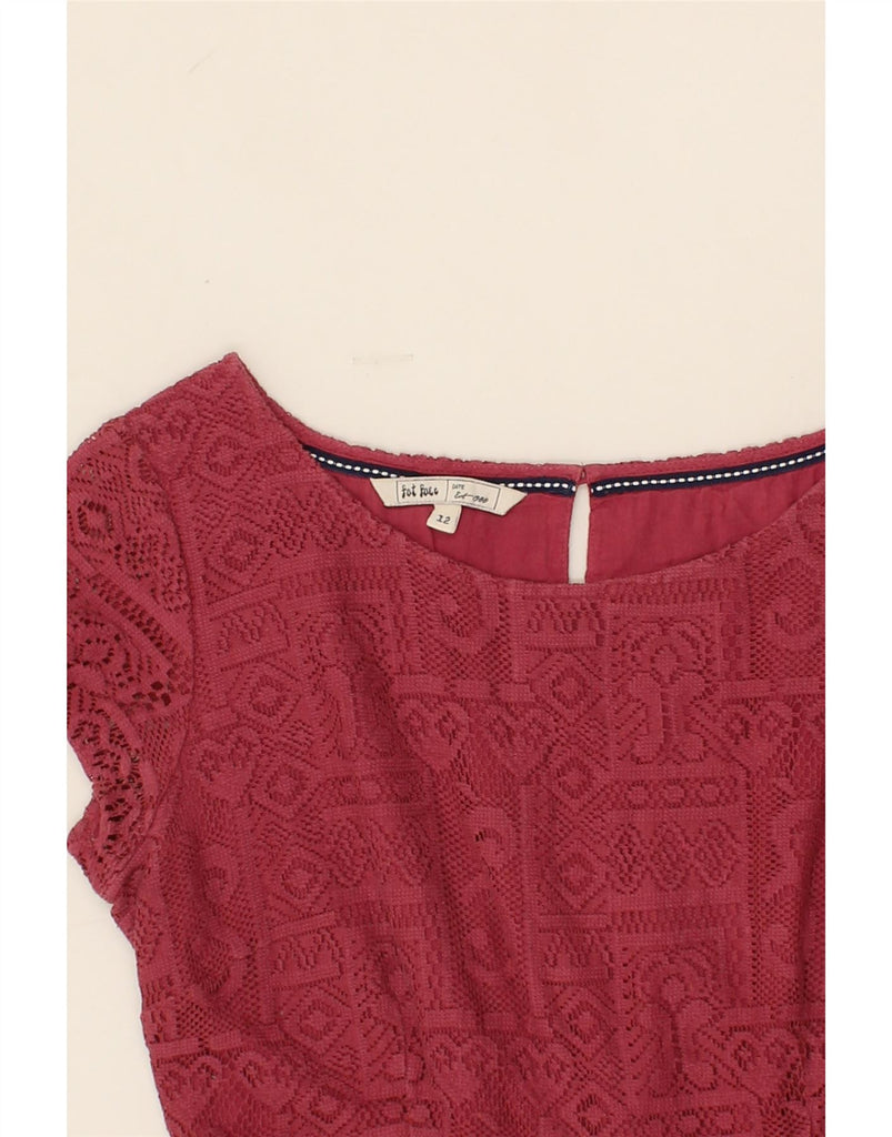 FAT FACE Womens A-Line Dress UK 12 Medium  Red Fair Isle Cotton Vintage Fat Face and Second-Hand Fat Face from Messina Hembry 