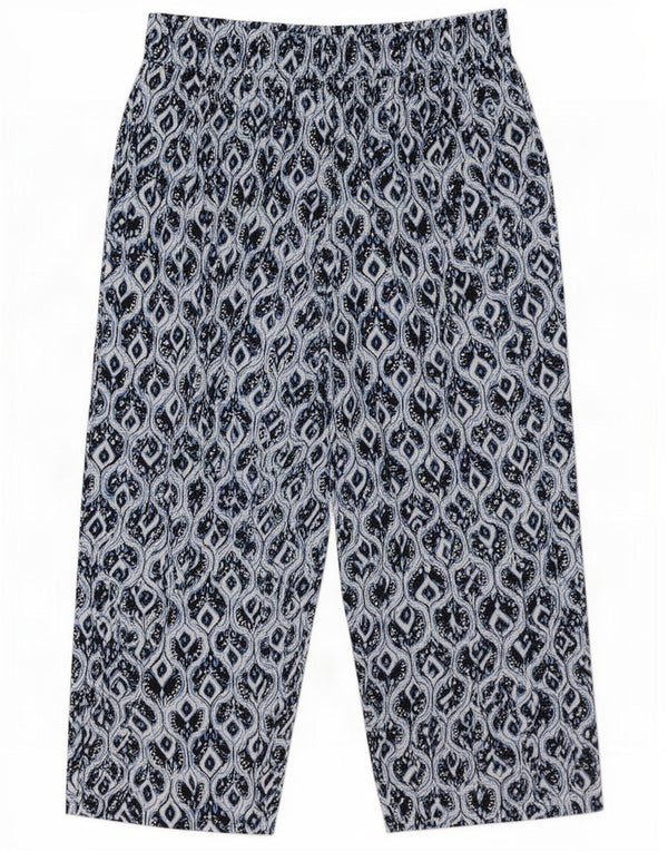 Marks & Spencer Womens High Waist Capri Trousers UK 12 Medium W32 L20 Blue