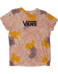 VANS Womens Graphic T-Shirt Top UK 10 Small Pink Tie Dye