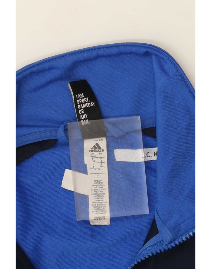 Adidas Mens Tracksuit Top Jacket UK 38/40 Medium Blue Colourblock Polyester