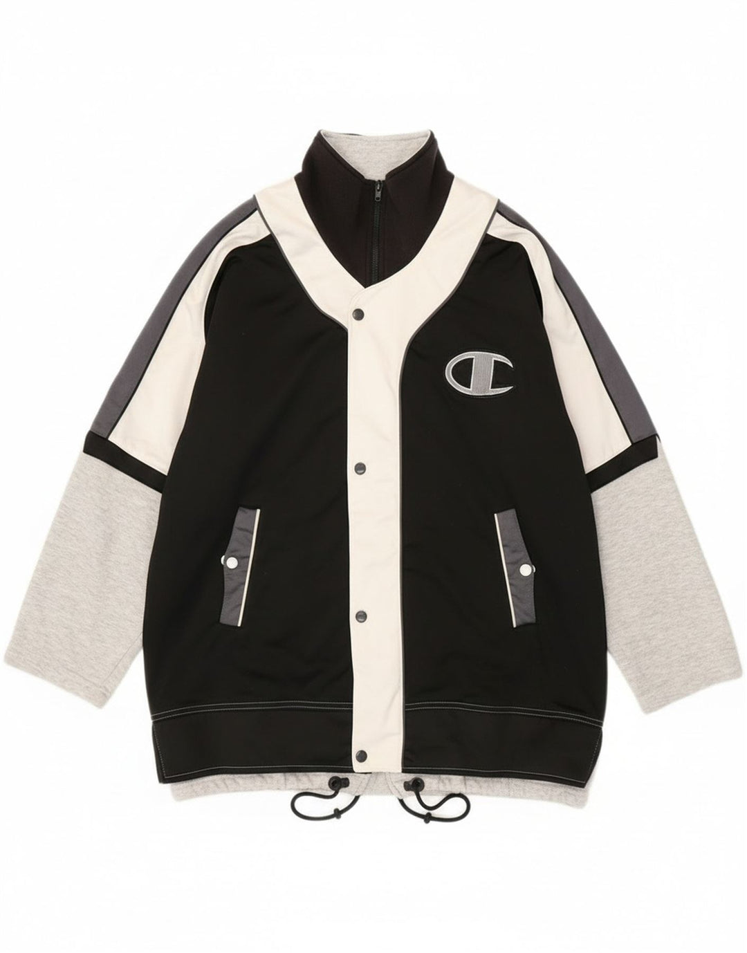 Champion Mens Graphic Tracksuit Top Jacket Large Black Colourblock Sports