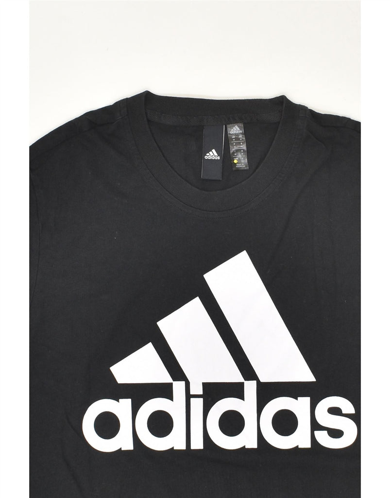 ADIDAS Mens Graphic T-Shirt Top Medium Black Cotton | Vintage Adidas | Thrift | Second-Hand Adidas | Used Clothing | Messina Hembry 