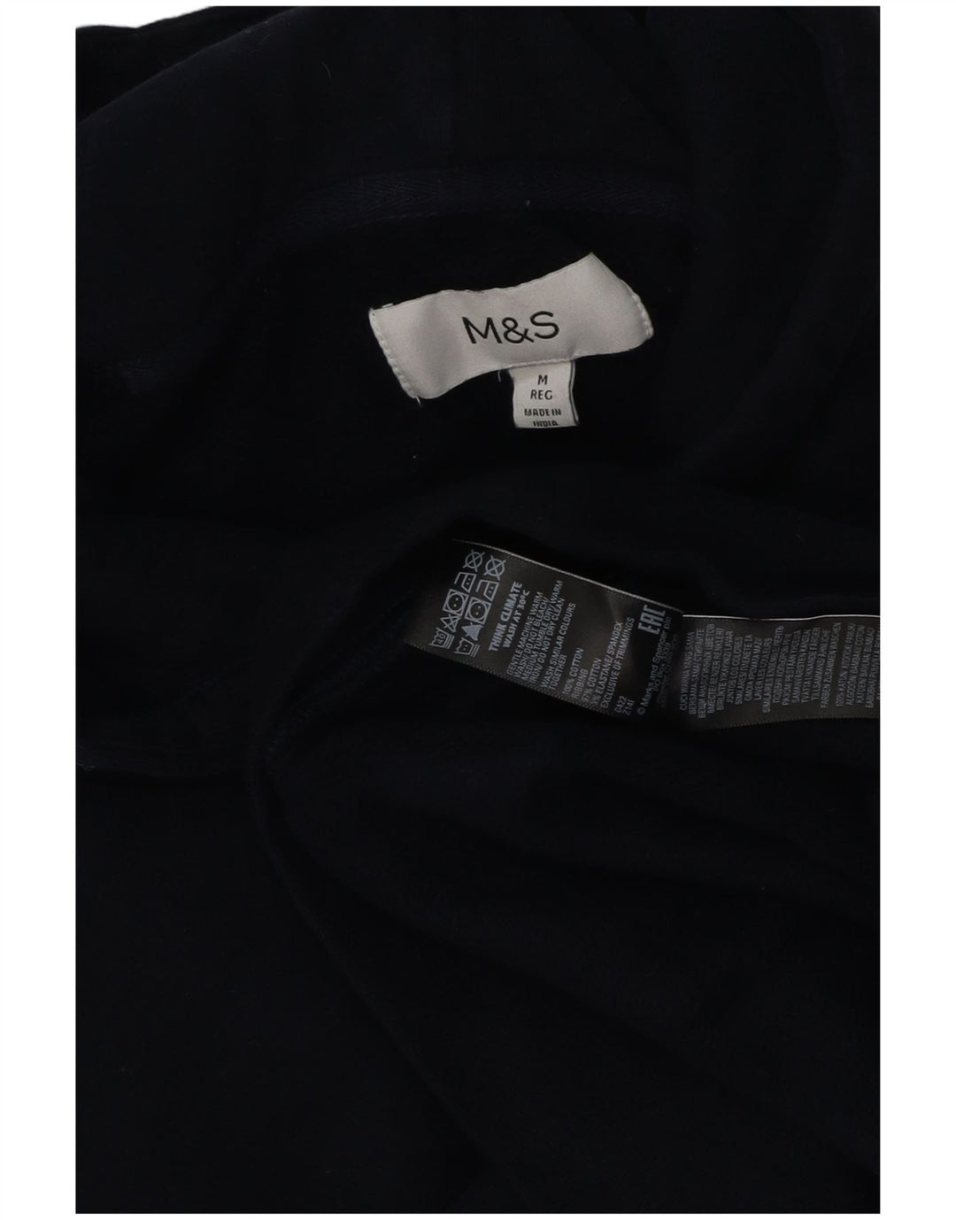 Marks & Spencer Womens Hoodie Jumper Medium Navy Blue Cotton