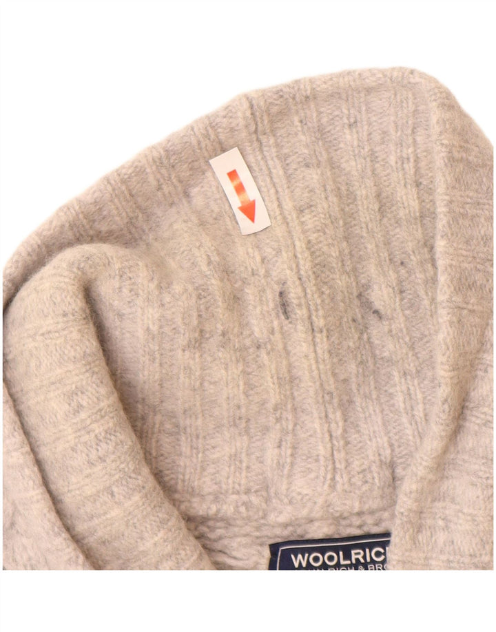 Woolrich Mens Cardigan Sweater Medium Grey Wool