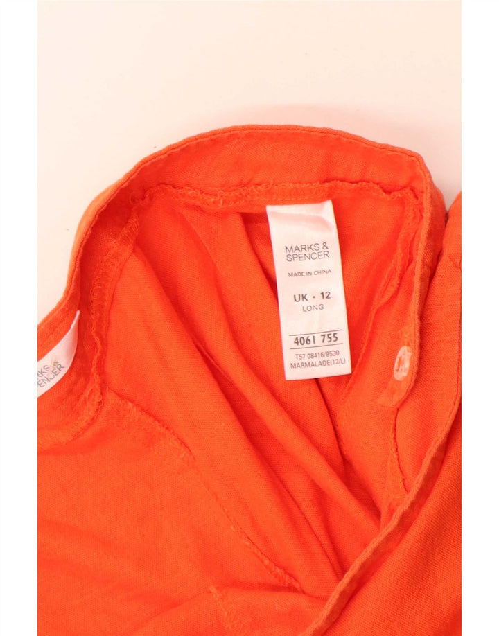 Marks & Spencer Womens Capri Trousers UK 12 Medium W30 L23 Orange Linen