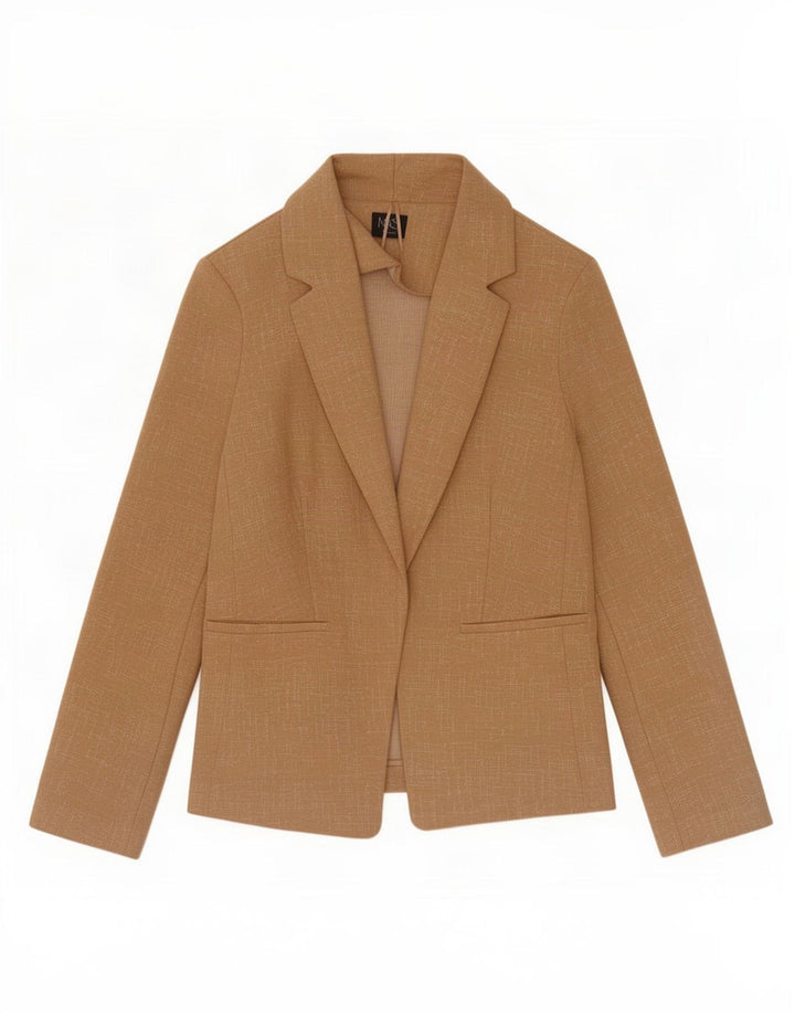 Marks & Spencer Womens Oversized Blazer Jacket UK 10 Small Beige Flecked