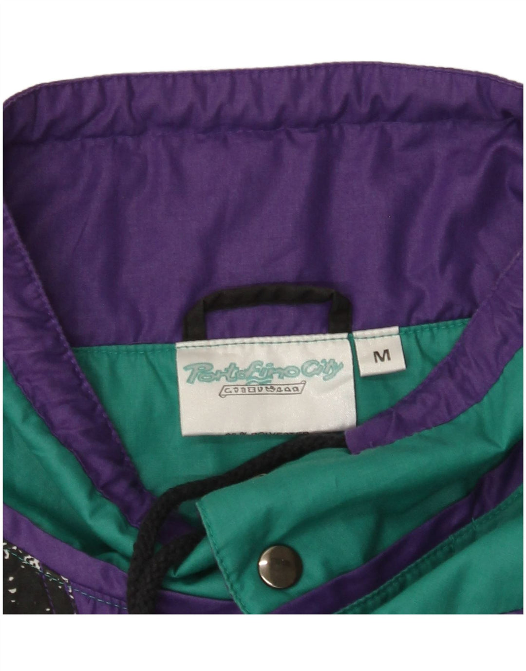 VINTAGE Mens Pullover Tracksuit Top Jacket Medium Black Colourblock