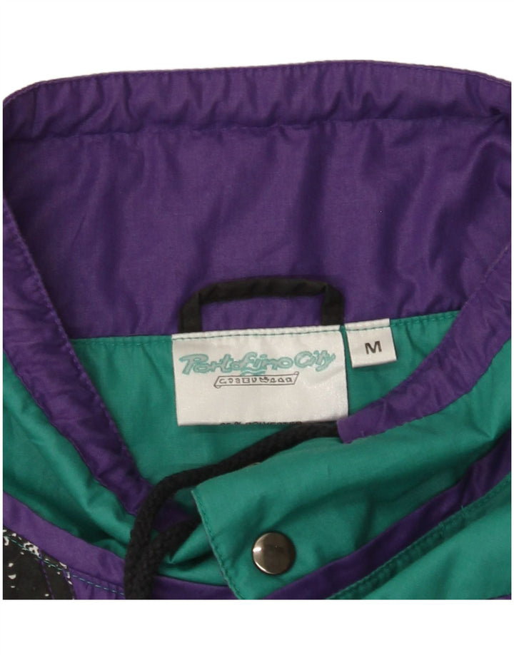 VINTAGE Mens Pullover Tracksuit Top Jacket Medium Black Colourblock