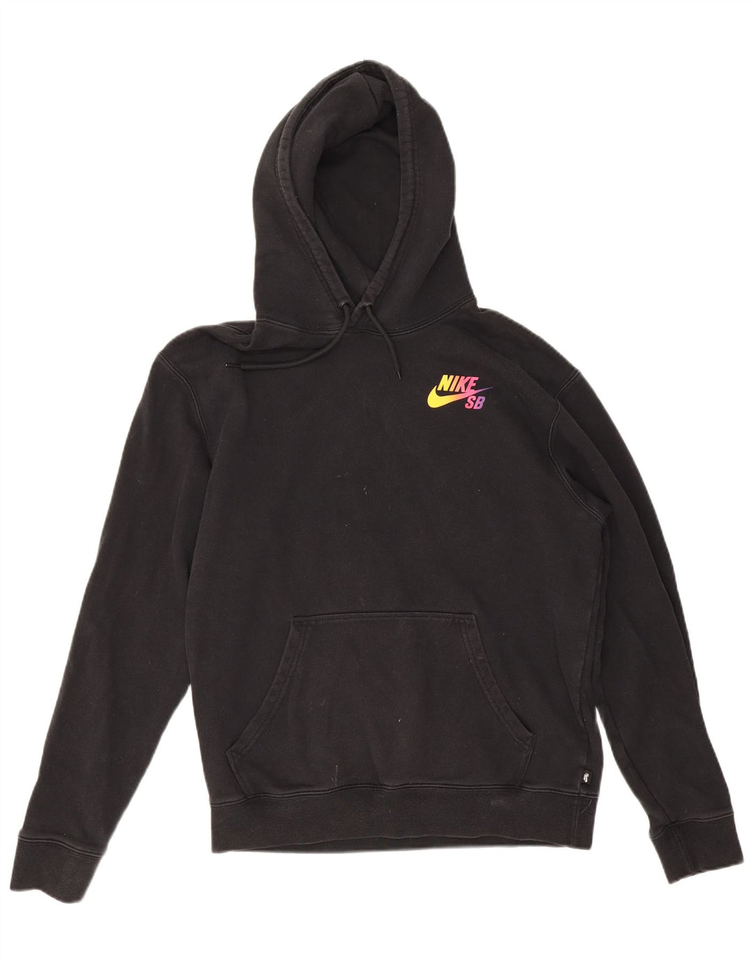 Nike Mens Graphic Hoodie Jumper Small Black Cotton