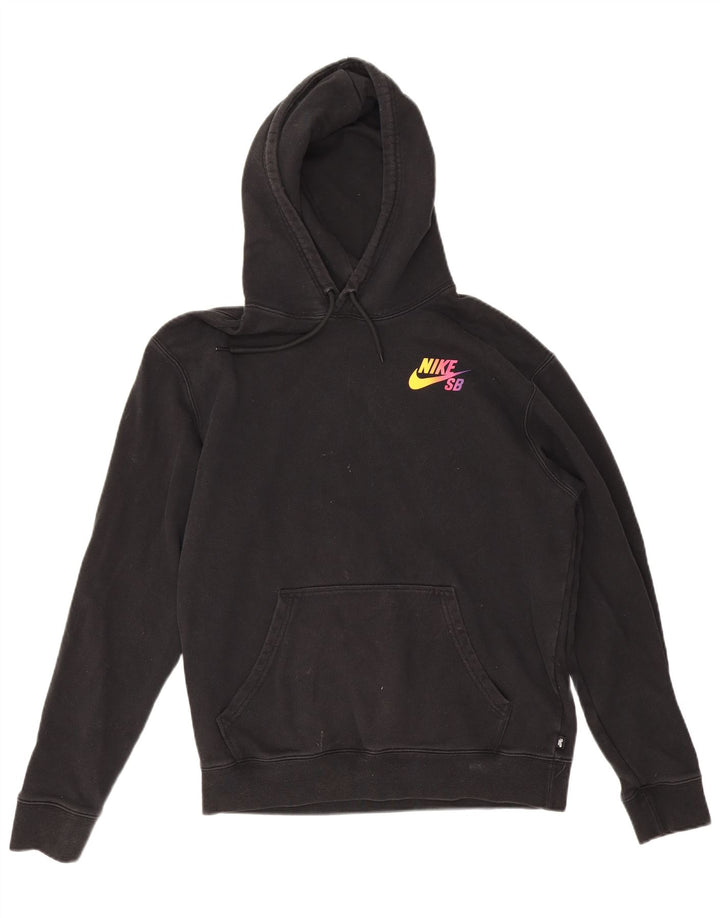 Nike Mens Graphic Hoodie Jumper Small Black Cotton