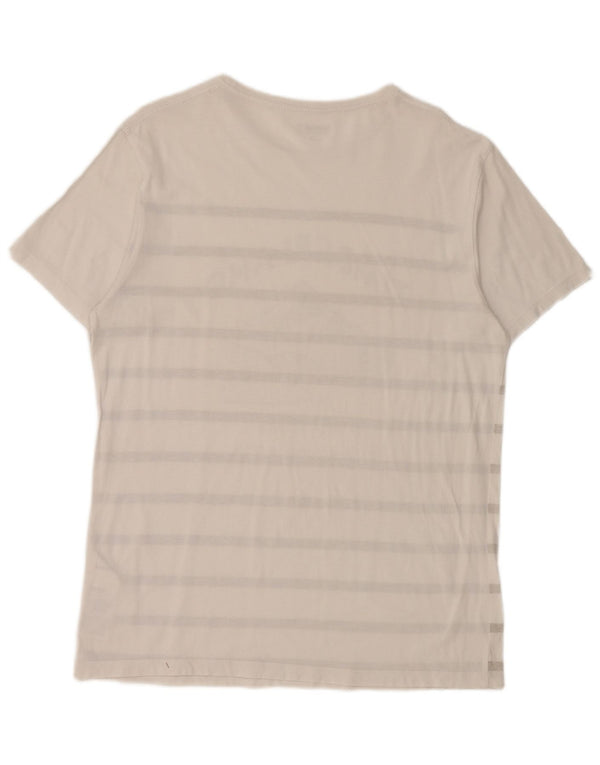 Timberland Womens Slim Fit Graphic T-Shirt Top Medium White Striped Cotton