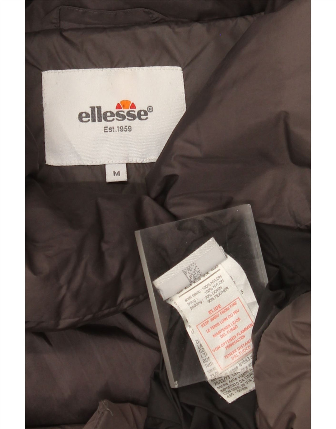 Ellesse Womens Padded Jacket UK 14 Medium Grey Nylon