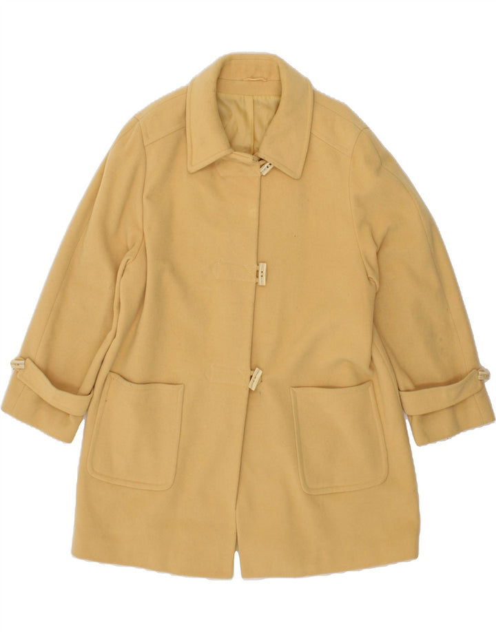 VINTAGE Womens Oversized Overcoat UK 18 XL Yellow Wool Vintage Vintage and Second-Hand Vintage from Messina Hembry 