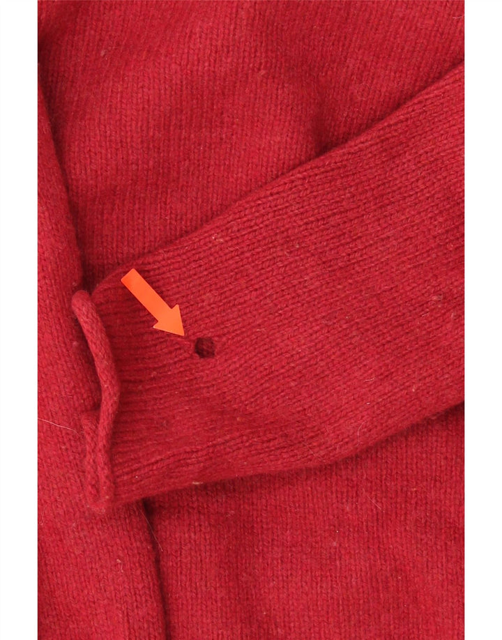 Jigsaw Womens Roll Neck Jumper Sweater UK 12 Medium Red Lambswool