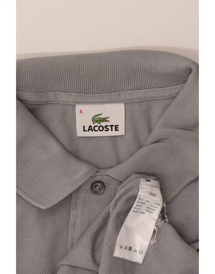 LACOSTE Mens Polo Shirt Size 6 XL Grey Cotton