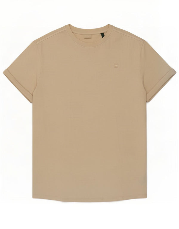 G-Star Mens T-Shirt Top Large Beige Cotton
