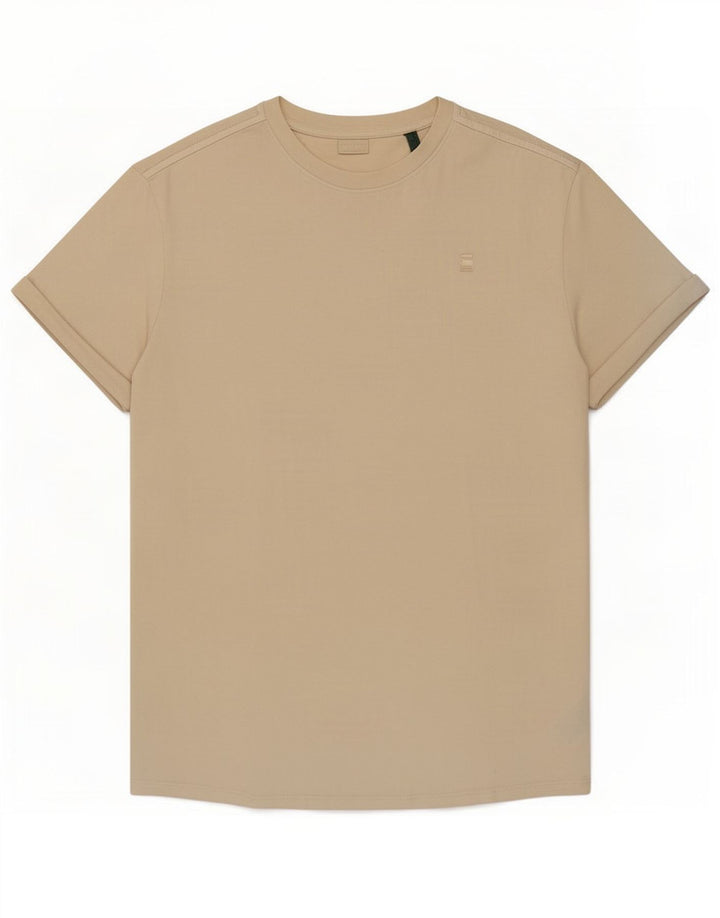 G-Star Mens T-Shirt Top Large Beige Cotton