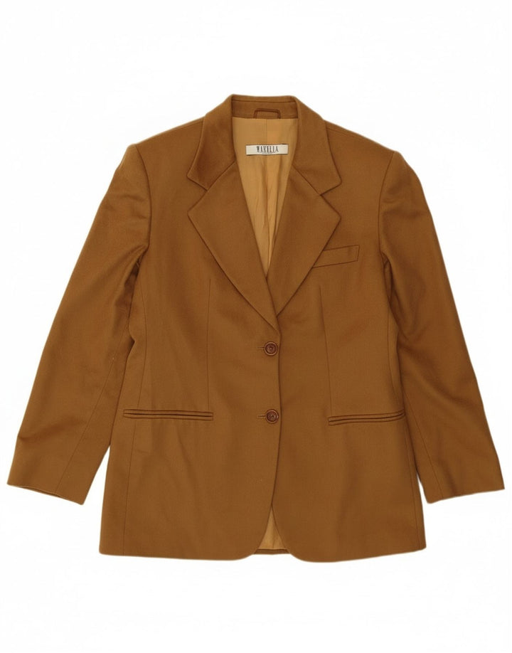 Marella Womens 2 Button Blazer Jacket UK 14 Large Brown Wool